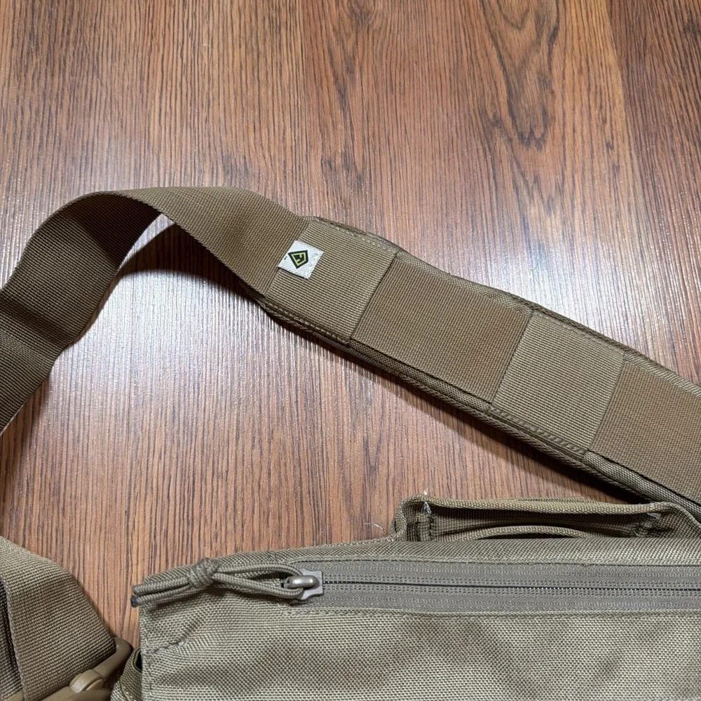First Tactical Summit Side Satchel Military Messenger Bag Beige Brown Nylon